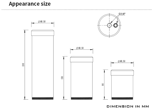 BARROW Water Tank for D5/MCP655 Pump Cover (DIA:65MM, TL:130MM) black - Image 2