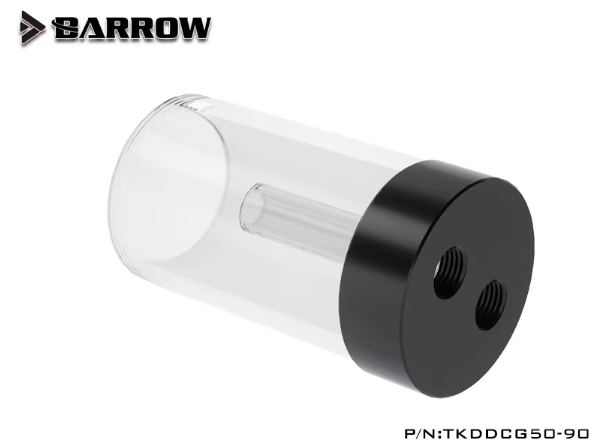 BARROW Water Tank for DDC Pump Cover (DIA:50MM, TL:90MM)Transparent body black
