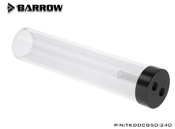 BARROW Water Tank for DDC Pump Cover (DIA:50MM, TL:240MM)Transparent body black