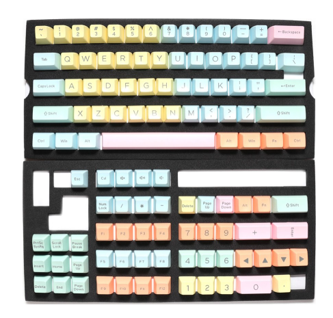 Ducky Cotton Candy SA Keycaps 108 ABS Doubleshot Set for Ducky Keyboards or MX Compatible Standard Layout - 108 Keycap Set