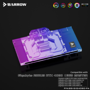 Barrow LRC2.0 full coverage GPU Water Block for Gigabyte AORUS 4080 Aurora