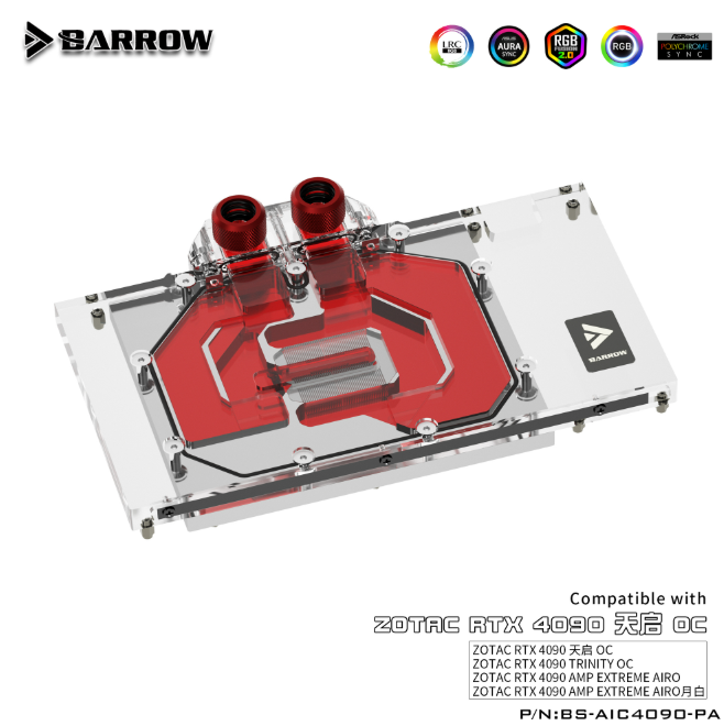 Barrow LRC2.0 full coverage GPU Water Block for ZOTAC 4090 天启 Aurora-Black - Image 3