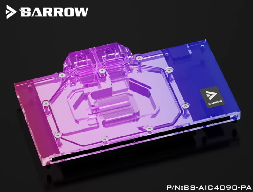 Barrow LRC2.0 full coverage GPU Water Block for ZOTAC 4090 天启 Aurora-Black