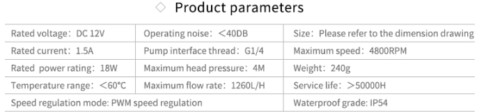Barrowch pump for watercooling -PWM-18W(Standard) - Image 3