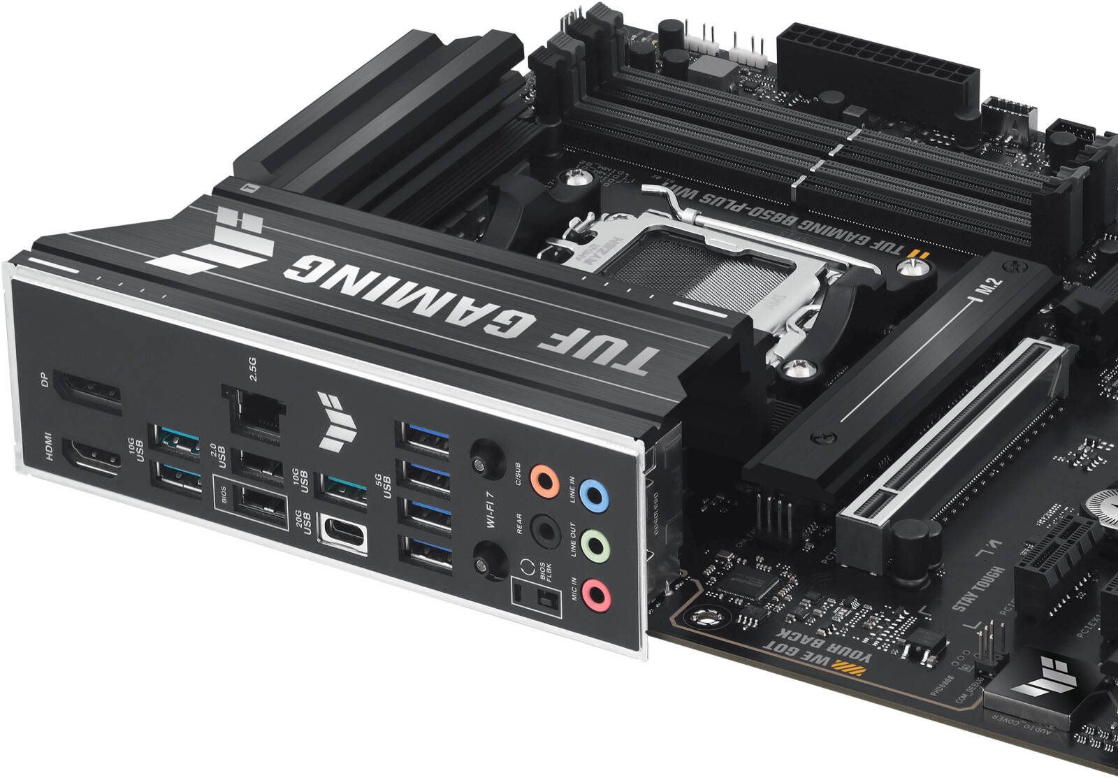 ASUS TUF GAMING B850-Plus Wi-Fi AM5 ATX Motherboard, AMD B850 Chipset, 4x DIMM DDR5 Slots, Up to 192GB Max Memory, 1 x PCIe 5.0 x16 SafeSlot, 3 x M.2 Slots, WiFi & BT Connectivity - Image 7