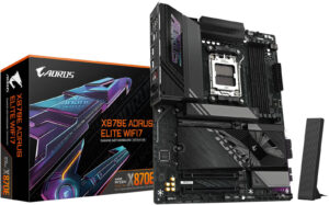 GIGABYTE X870E Aorus Elite WIFI7 Motherboard, AMD X870E Chipset, AMD Socket AM5, Dual Channel DDR5, EZ-Latch Plus, 4x M.2 Slots, Sensor Panel Link