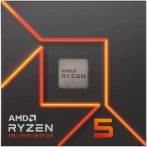 AMD Ryzen 5 7600 3.6GHz AM5 Gaming Processor, 6 Cores & 12 Threads, 5.1GHz Boost Clock, 6MB L2 & 32MB L3 Cache, AMD Radeon Graphics, DDR5-5200, Includes Wraith Stealth Cooler