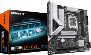 GIGABYTE B860M Eagle V2 LGA 1851 Micro ATX Motherboard, Intel B860 Chipset, 2x DDR5 DIMM Sockets, 128GB Max Memory, 1x PCIe 5.0 x16, 2x M.2 Slots | B860M-EAGLE-V2