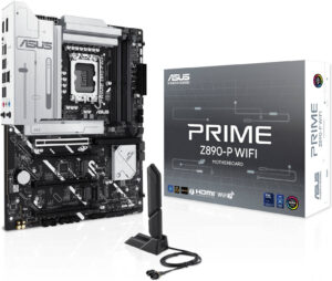 ASUS Prime Z890-P Wi-Fi LGA 1851 ATX Motherboard, Intel Z890 Chipset, 4x DDR5 DIMM Slots, Up to 192GB Max Memory, Wi-Fi 7 & BT 5.4, 1x PCIe 5.0 x16 Slots, 4x M.2 Sdlots