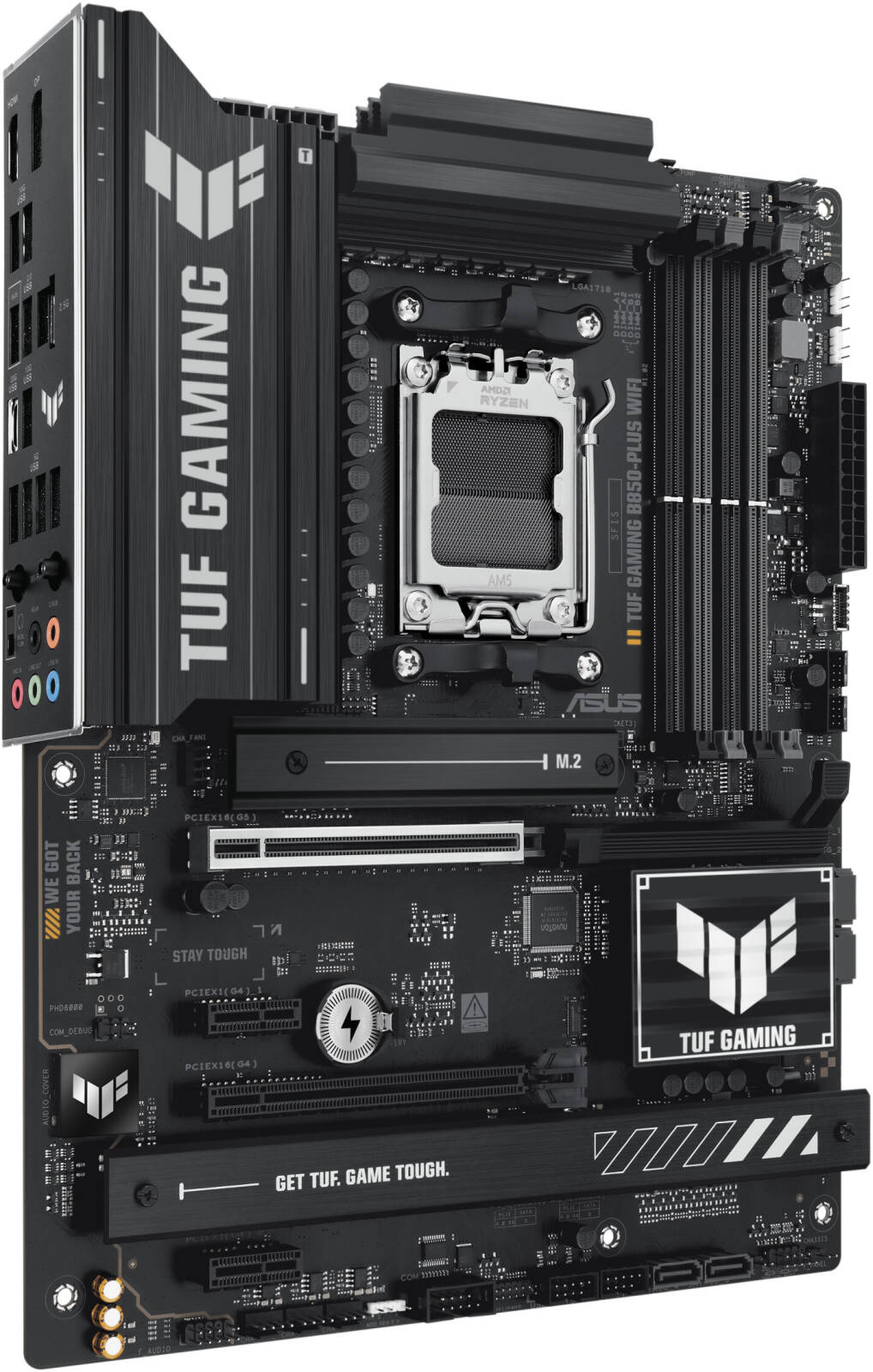 ASUS TUF GAMING B850-Plus Wi-Fi AM5 ATX Motherboard, AMD B850 Chipset, 4x DIMM DDR5 Slots, Up to 192GB Max Memory, 1 x PCIe 5.0 x16 SafeSlot, 3 x M.2 Slots, WiFi & BT Connectivity - Image 3