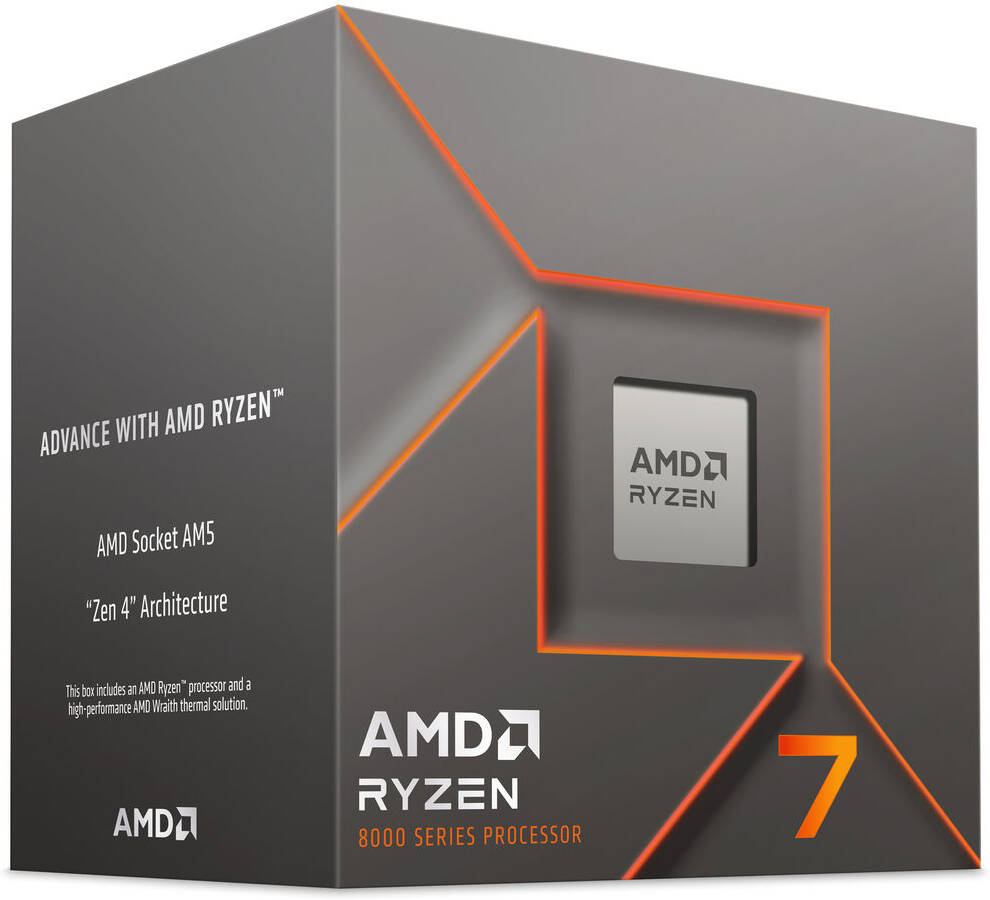 AMD Ryzen 7 8700F AM5 CPU Processor, 8 Cores & 16 Threads, 5 GHz Max Boost Clock, 8MB L2 & 16MB L3 Cache, Zen 4 Architecture, DDR5-5200 Memory, Includes Wraith Stealth Cooler - Image 2